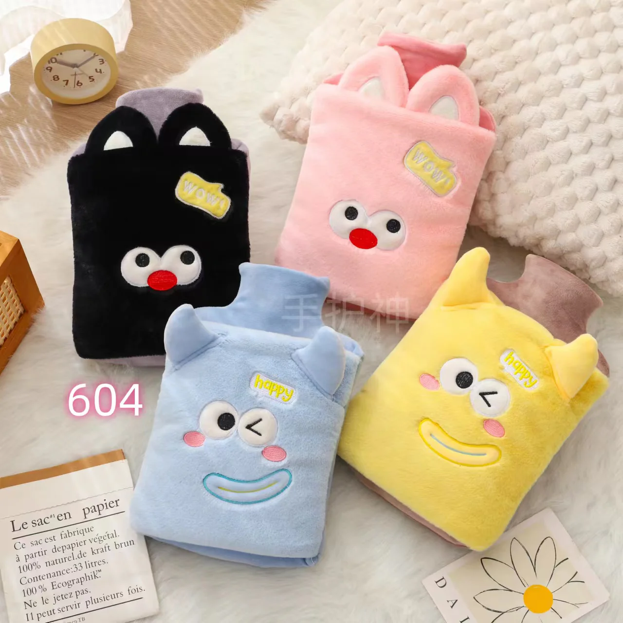 Cartoon Theme Plush Water Bag (2000ml) - Image 4