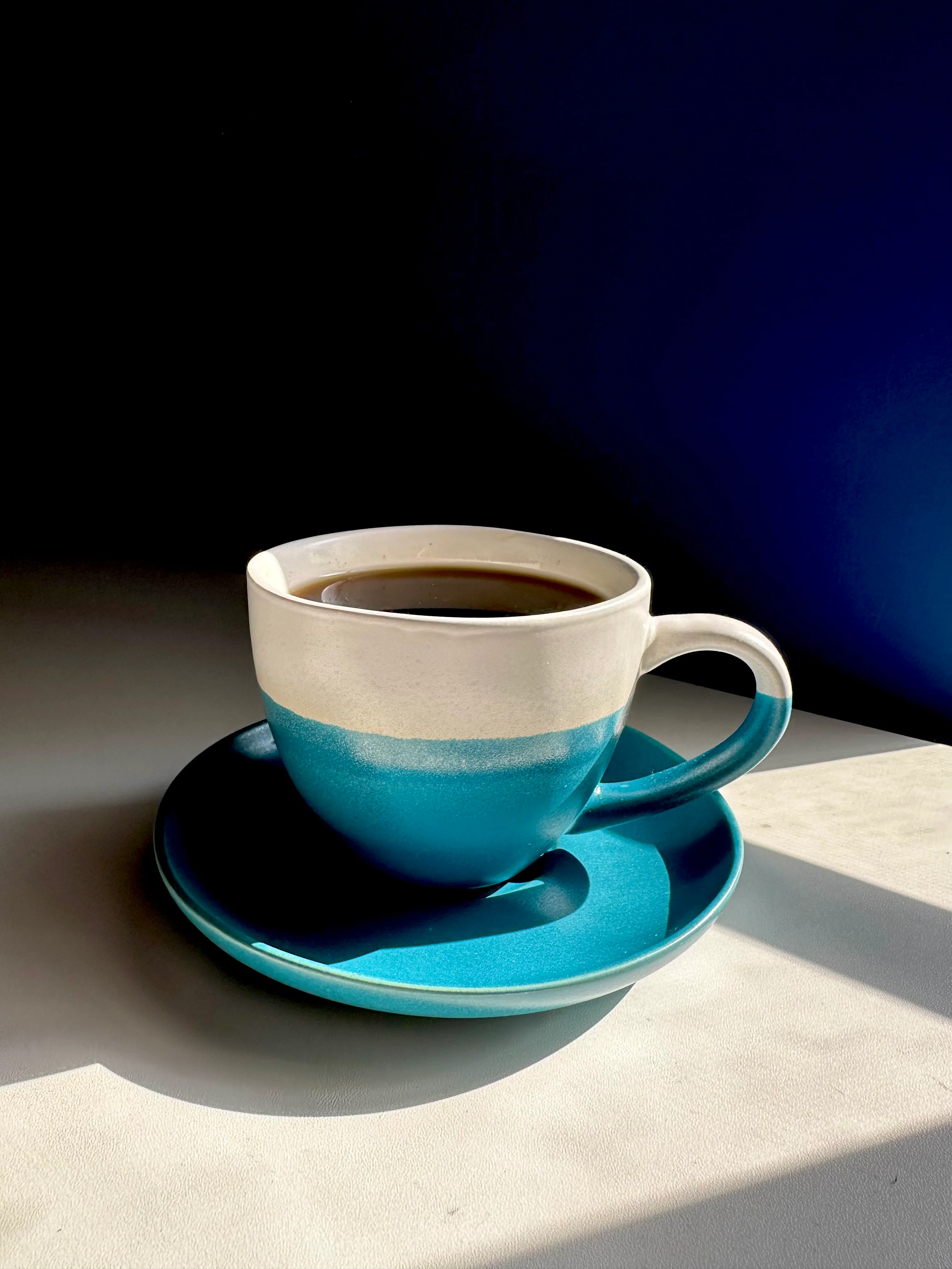 Minimalist Ceramic Coffee Cup with Saucer - Image 11