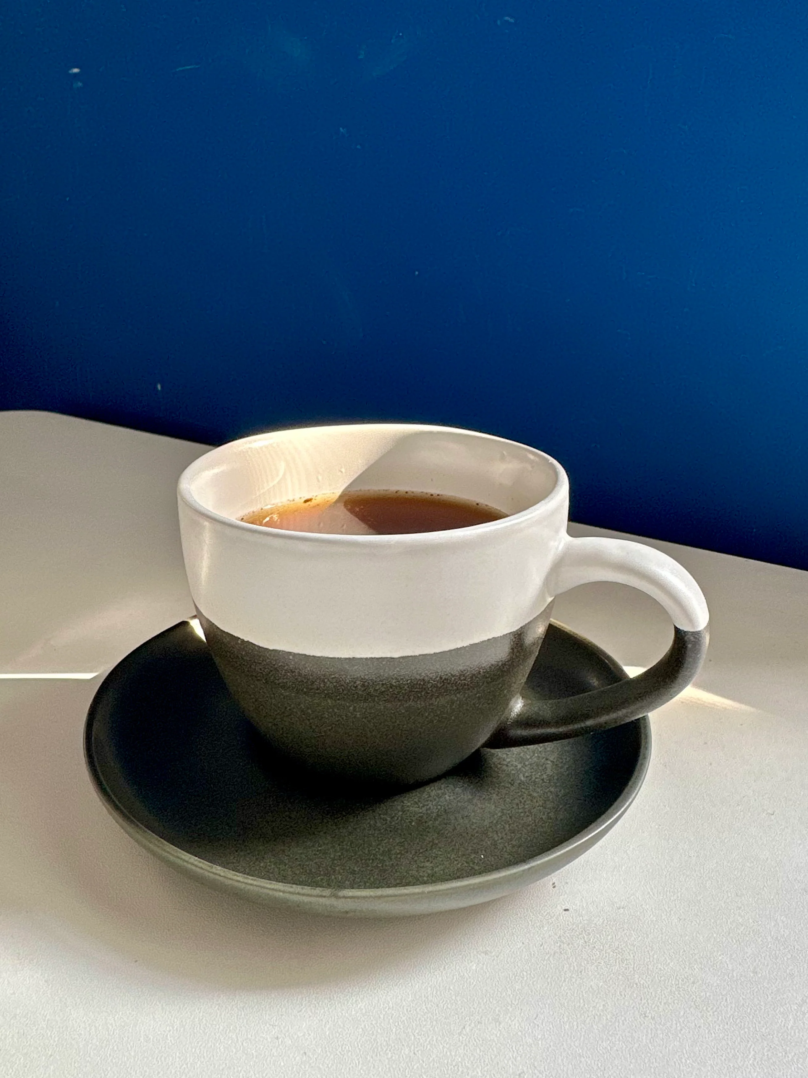 Minimalist Ceramic Coffee Cup with Saucer - Image 13