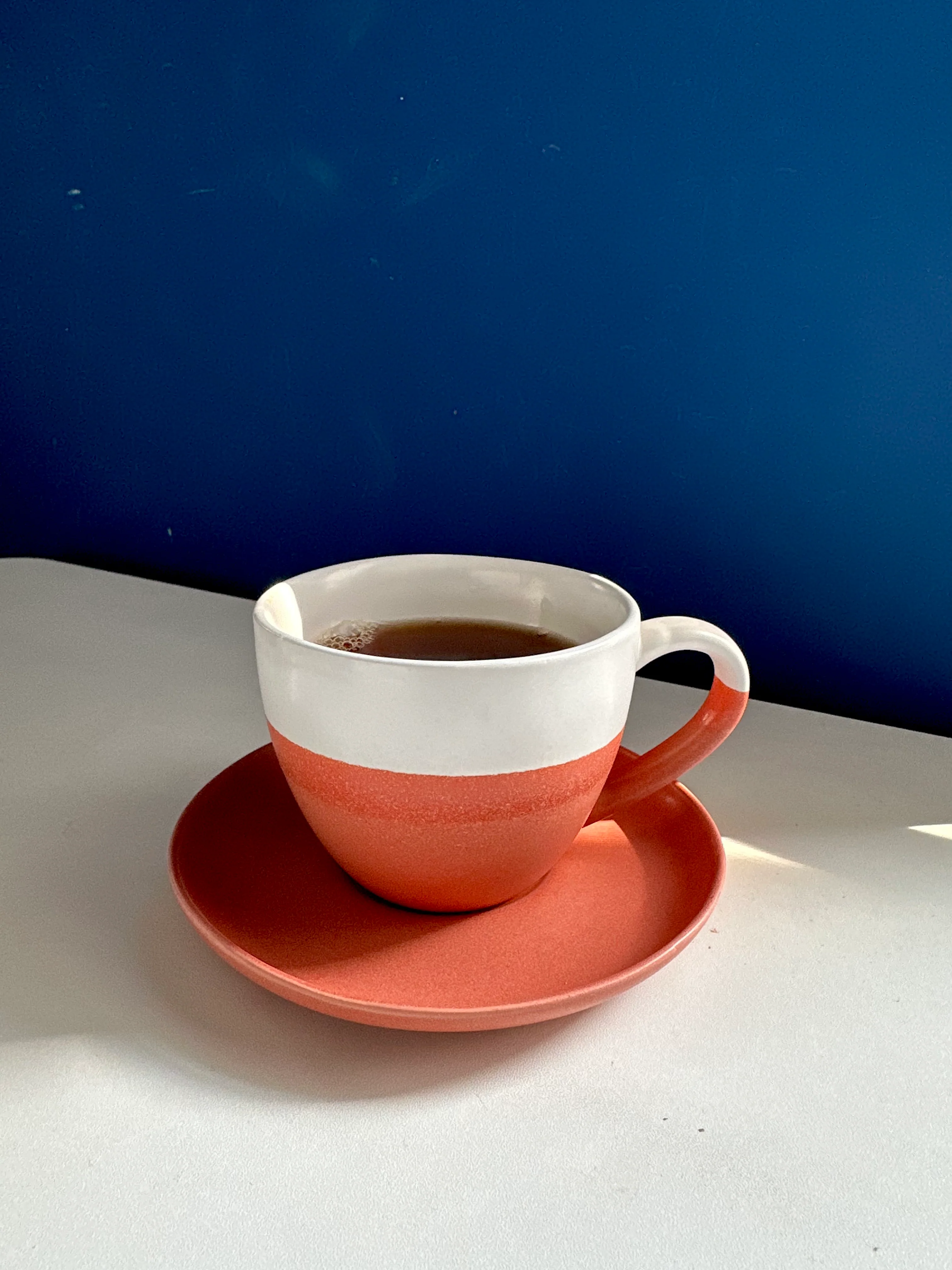 Minimalist Ceramic Coffee Cup with Saucer - Image 14
