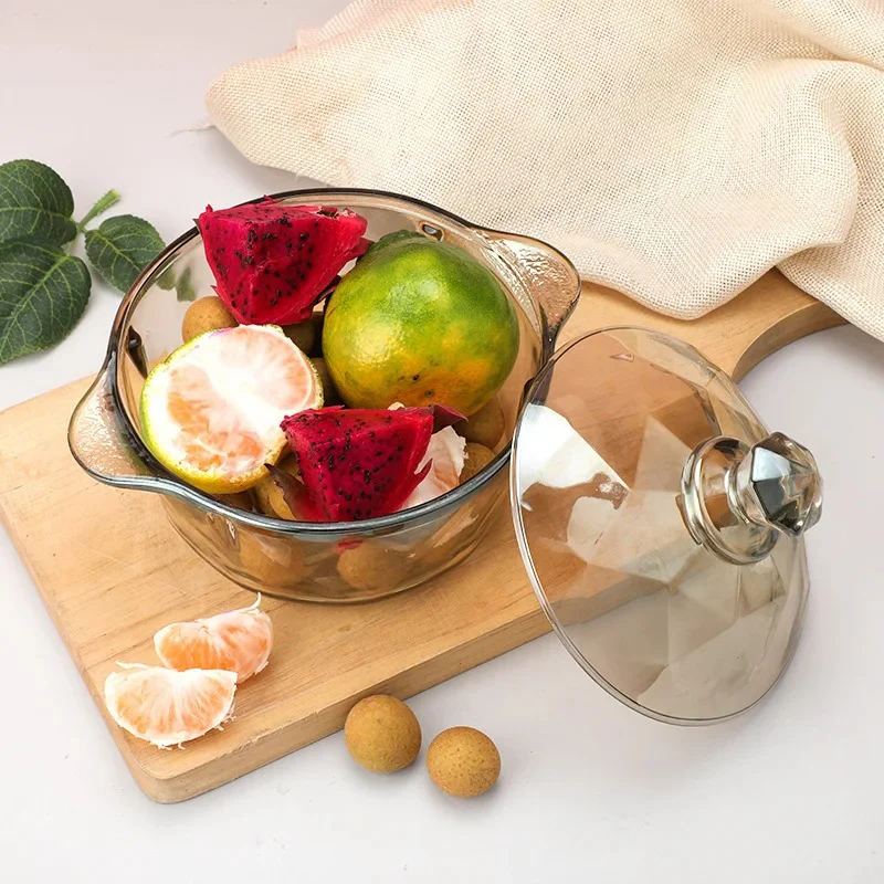 Amber Glass Casserole with Lid (900ml) - Image 5