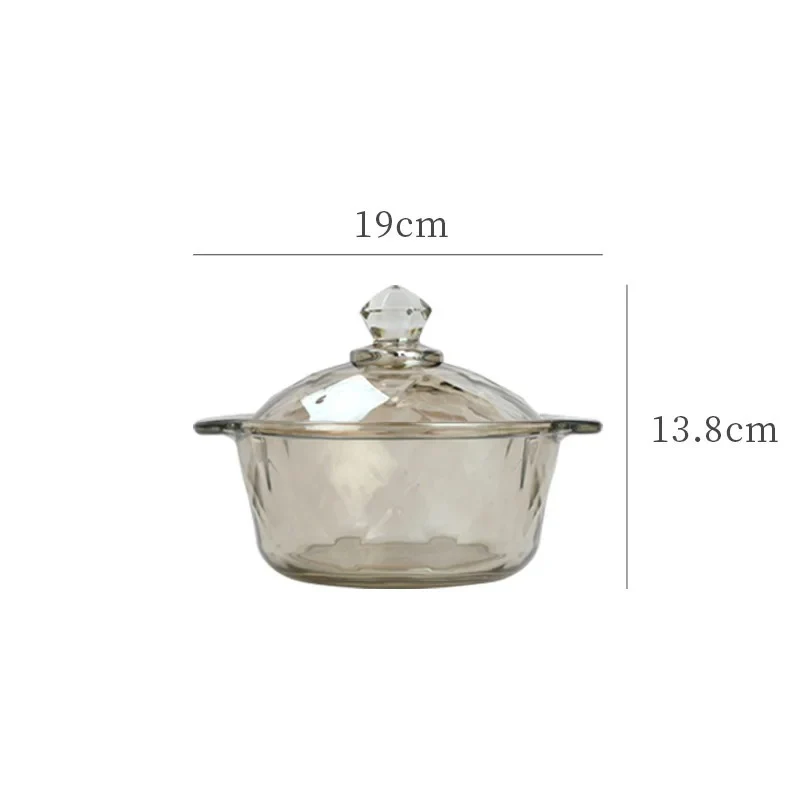 Amber Glass Casserole with Lid (900ml) - Image 7