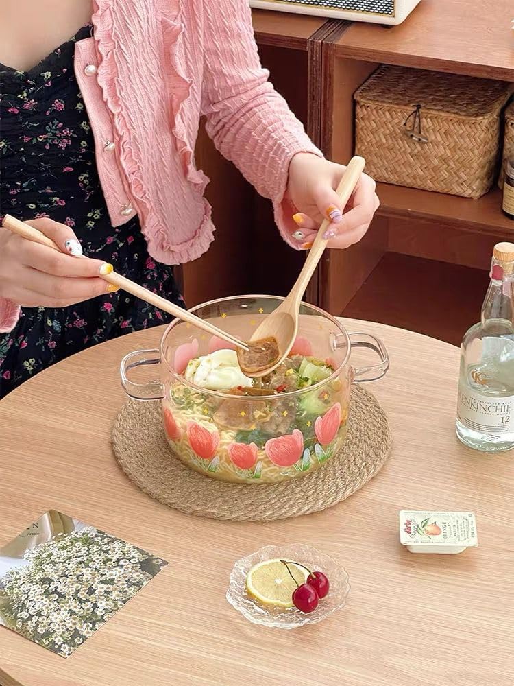 Tulip Glass Cooking Pot with Wooden Lid (3.5L) - Image 8