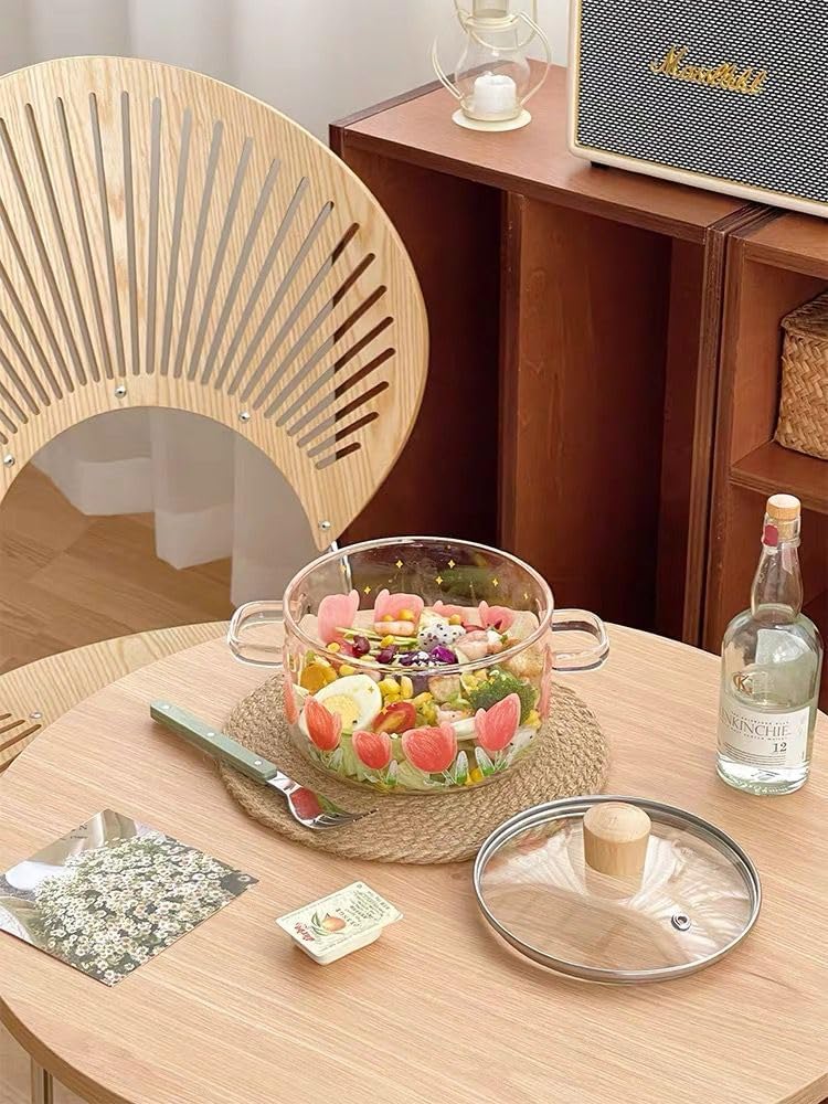 Tulip Glass Cooking Pot with Wooden Lid (3.5L) - Image 9