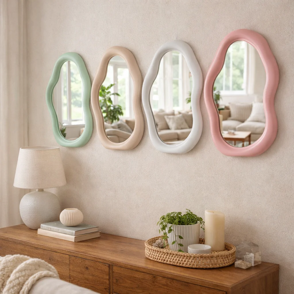 Pastel Wavy Frame Mirror - Image 4