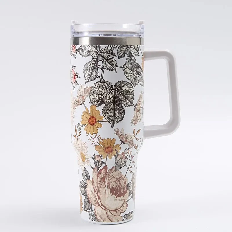 Floral Stainless Steel Tumbler (1200ml) - Image 2