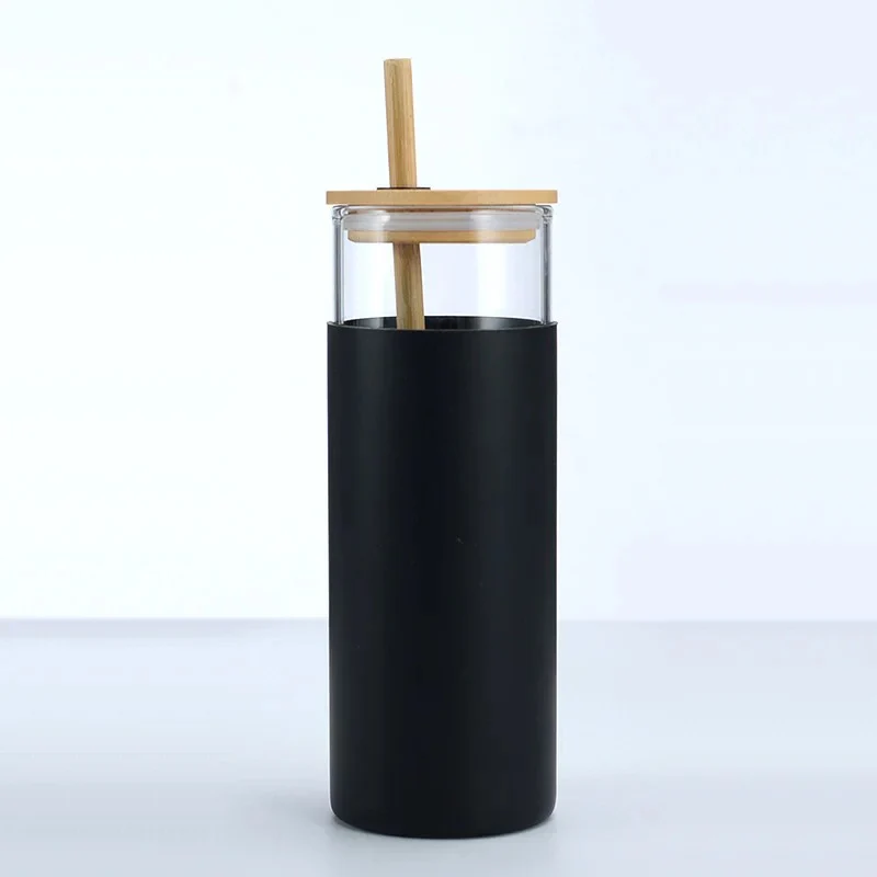 Chic Glass Tumbler with Bamboo Lid (500ml) - Image 14