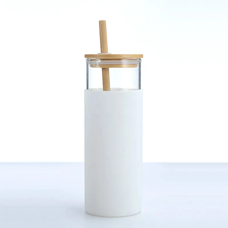 Chic Glass Tumbler with Bamboo Lid (500ml) - Image 15