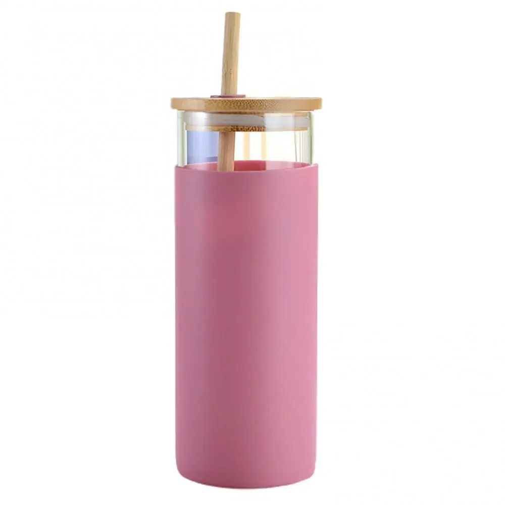 Chic Glass Tumbler with Bamboo Lid (500ml) - Image 7