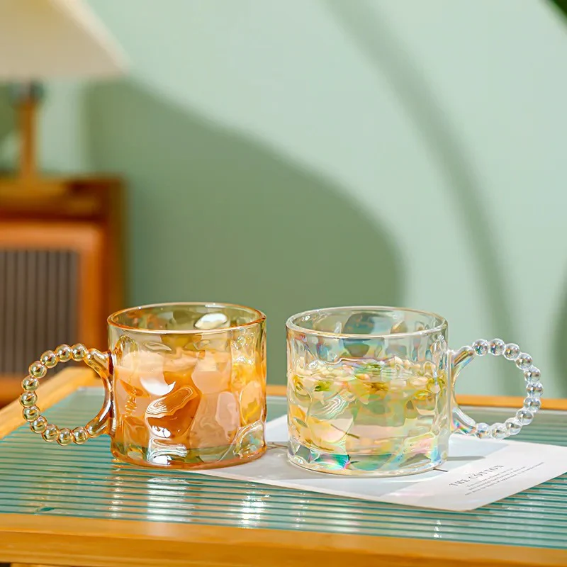 Iridescent Glass Mug with Beaded Handle (300ml) - Image 4