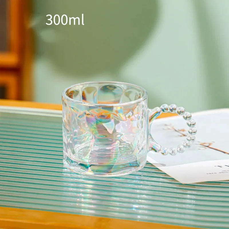Iridescent Glass Mug with Beaded Handle (300ml) - Image 5