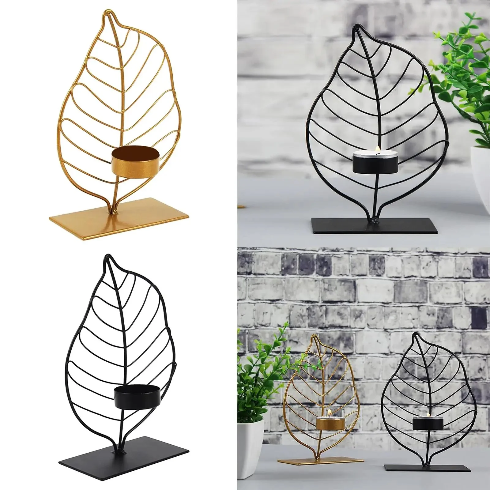 Leaf-Shaped Metal Candle Holder - Image 10