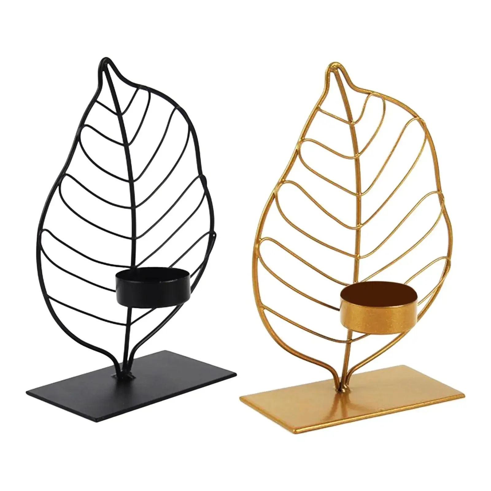 Leaf-Shaped Metal Candle Holder - Image 4