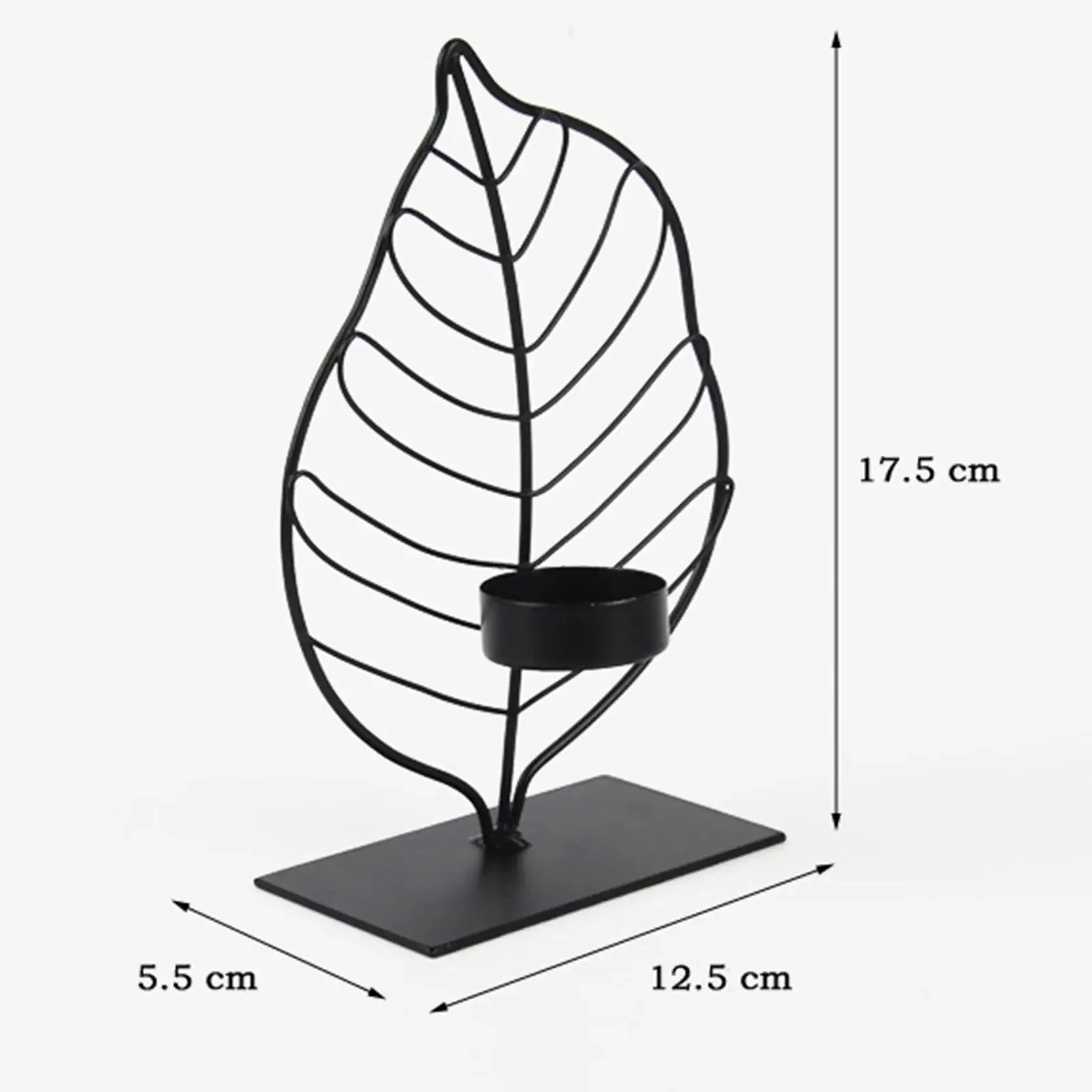 Leaf-Shaped Metal Candle Holder - Image 6