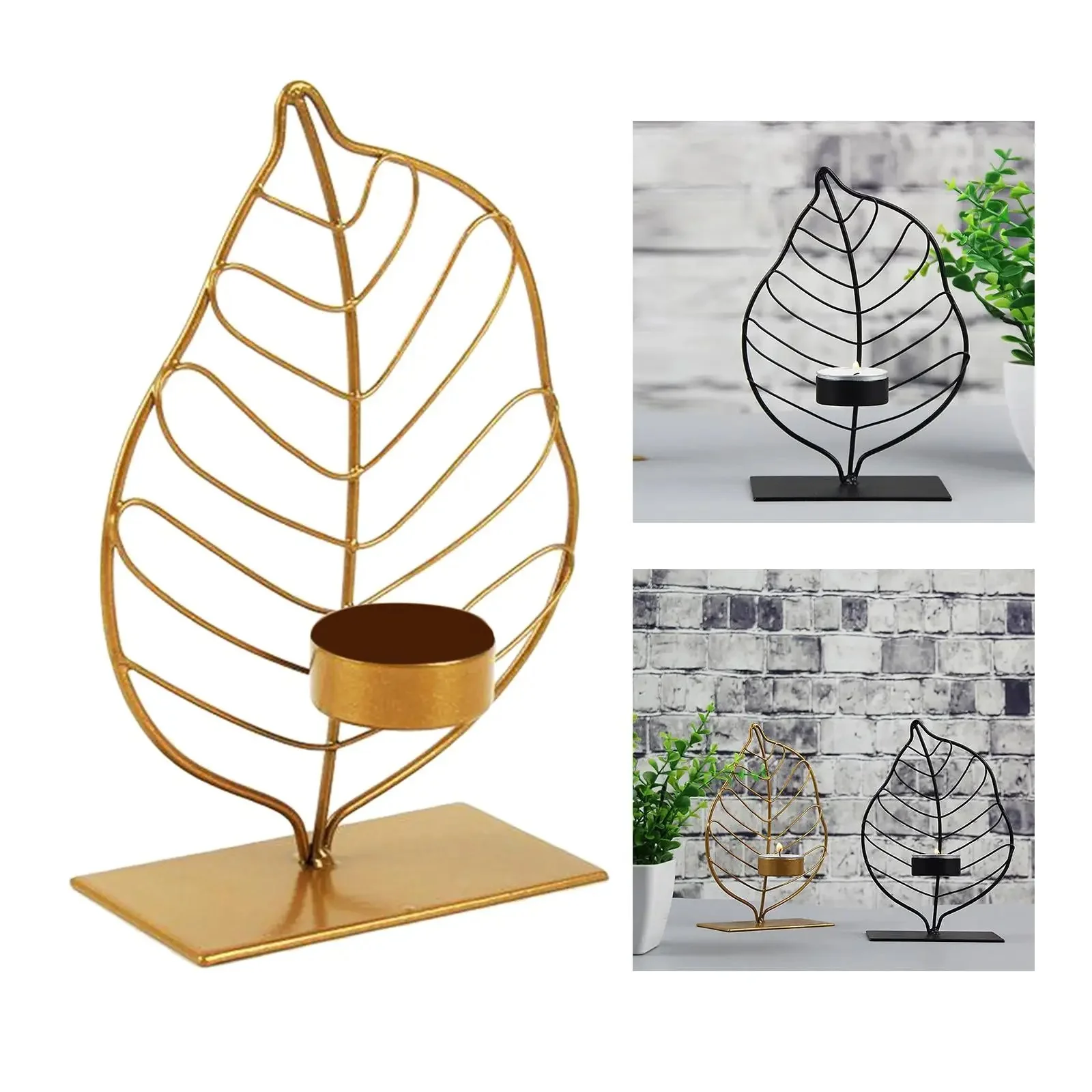 Leaf-Shaped Metal Candle Holder - Image 7