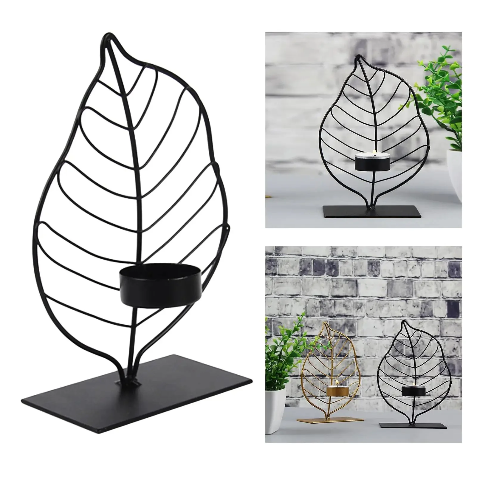Leaf-Shaped Metal Candle Holder - Image 8