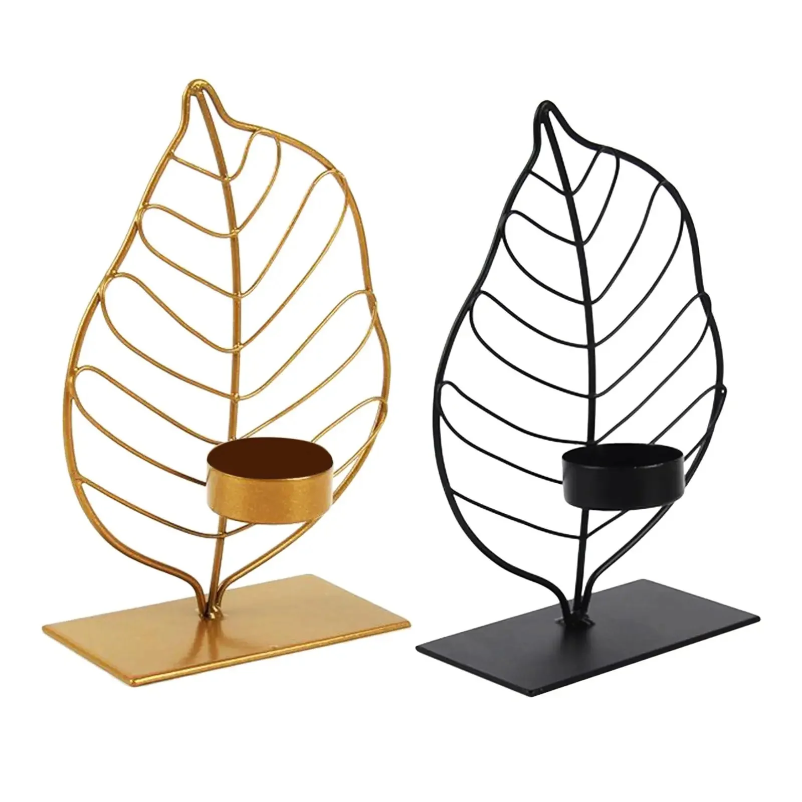Leaf-Shaped Metal Candle Holder - Image 9