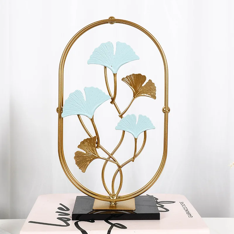 Ginkgo Leaf Metal Ornament with Glass Base - Image 4