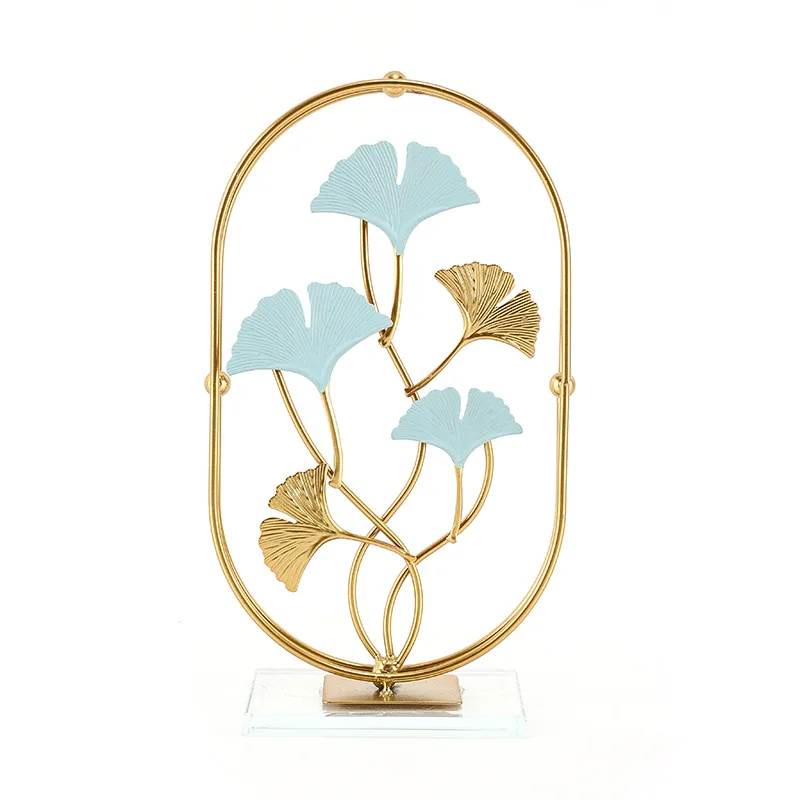 Ginkgo Leaf Metal Ornament with Glass Base - Image 5