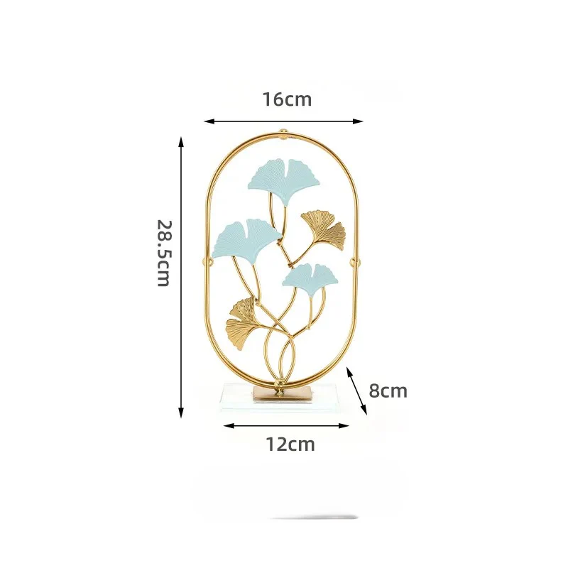 Ginkgo Leaf Metal Ornament with Glass Base - Image 7