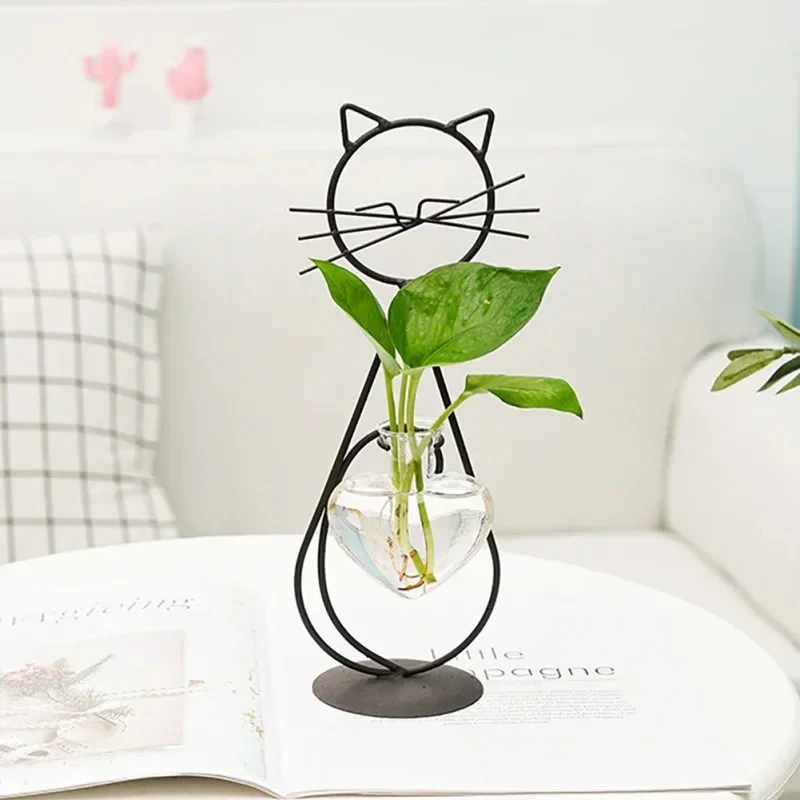 Metal Cat-Shaped Hydroponic Planter - Image 8