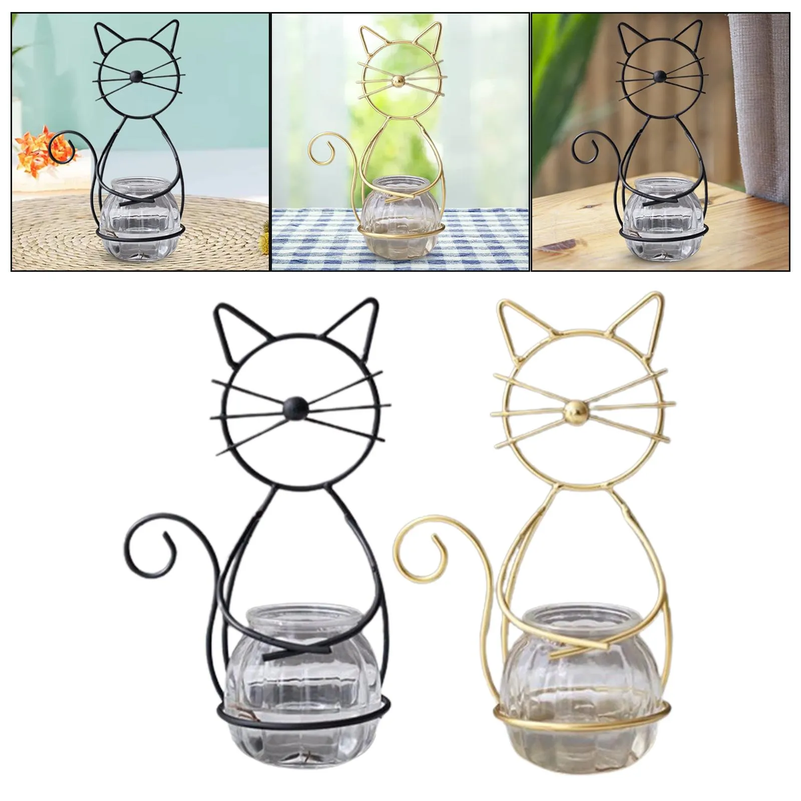 Metal Cat Hydroponic Planter - Image 3