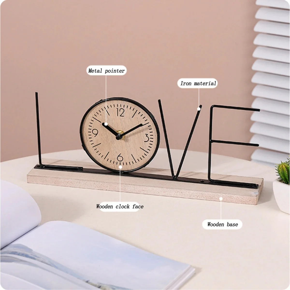 Metal Word Clock – Table Decor with Clock - Image 5