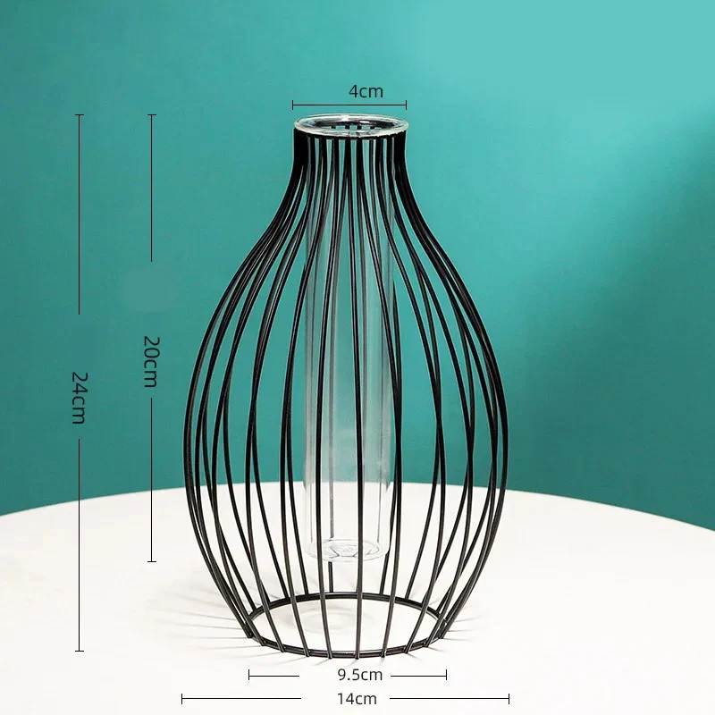 Modern Metal Cage Vase - Image 2