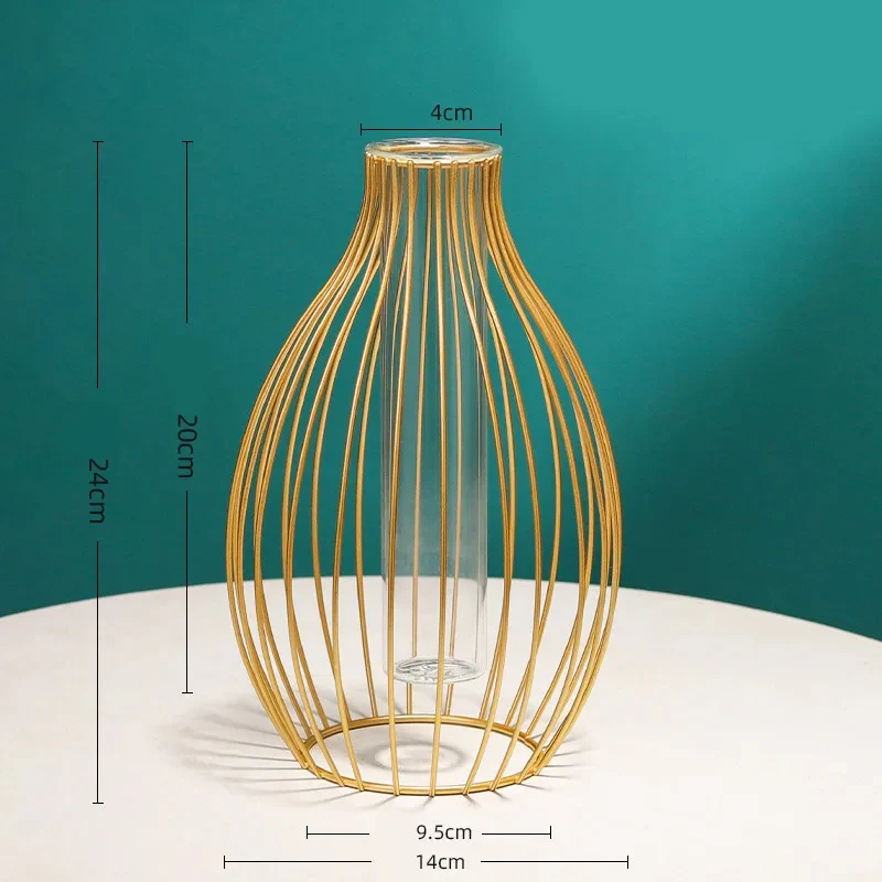 Modern Metal Cage Vase - Image 3