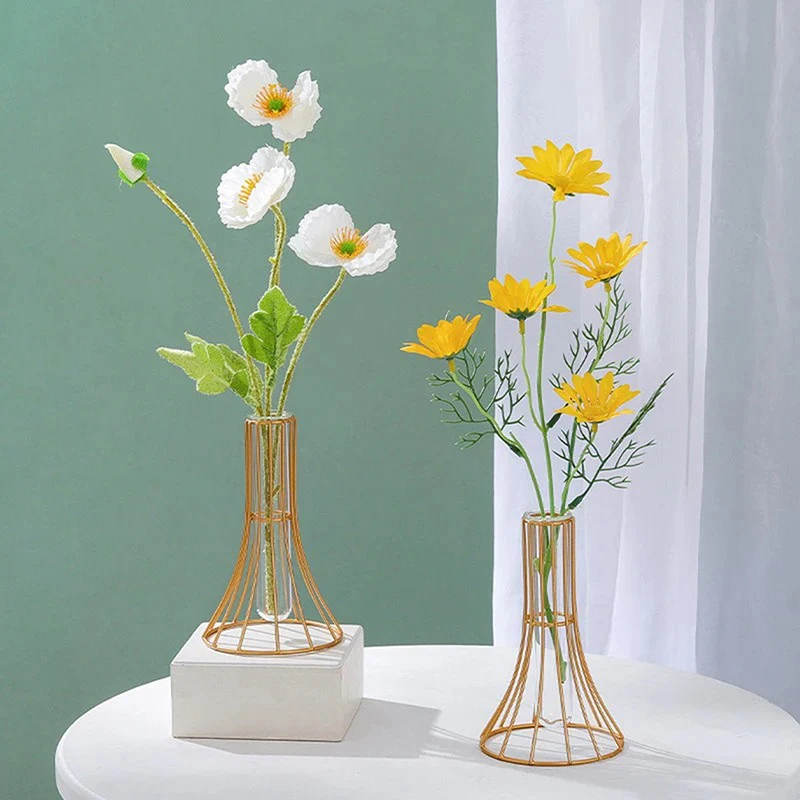 Slim Metal Cage Vase - Image 2