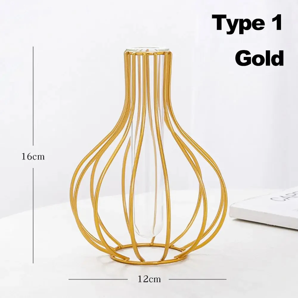 Bulb-Shaped Metal Cage Vase - Image 2