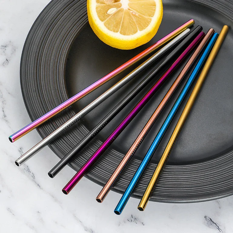 Metal Stainless Steel Straws (set of 6) - Image 3