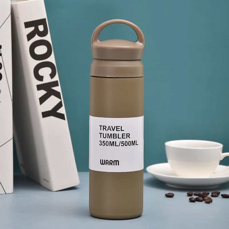 Matte Stainless Steel Water Bottle with Handle (500ml) - Image 11