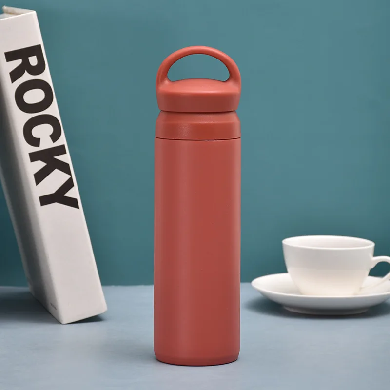 Matte Stainless Steel Water Bottle with Handle (500ml) - Image 12