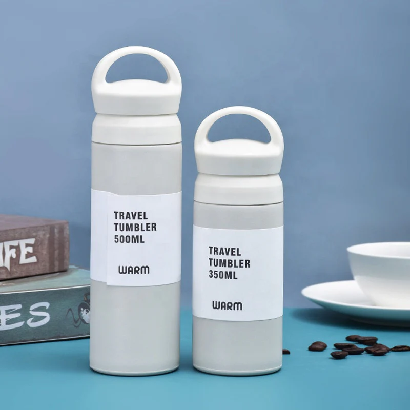Matte Stainless Steel Water Bottle with Handle (500ml) - Image 2