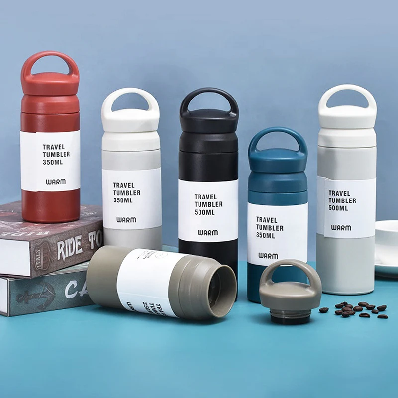 Matte Stainless Steel Water Bottle with Handle (500ml) - Image 4