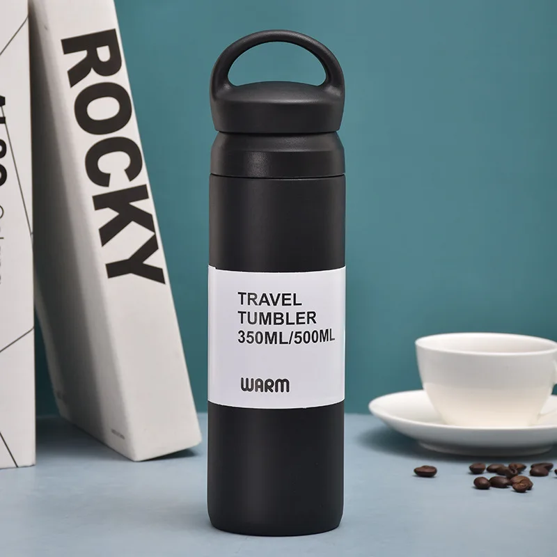 Matte Stainless Steel Water Bottle with Handle (500ml) - Image 9