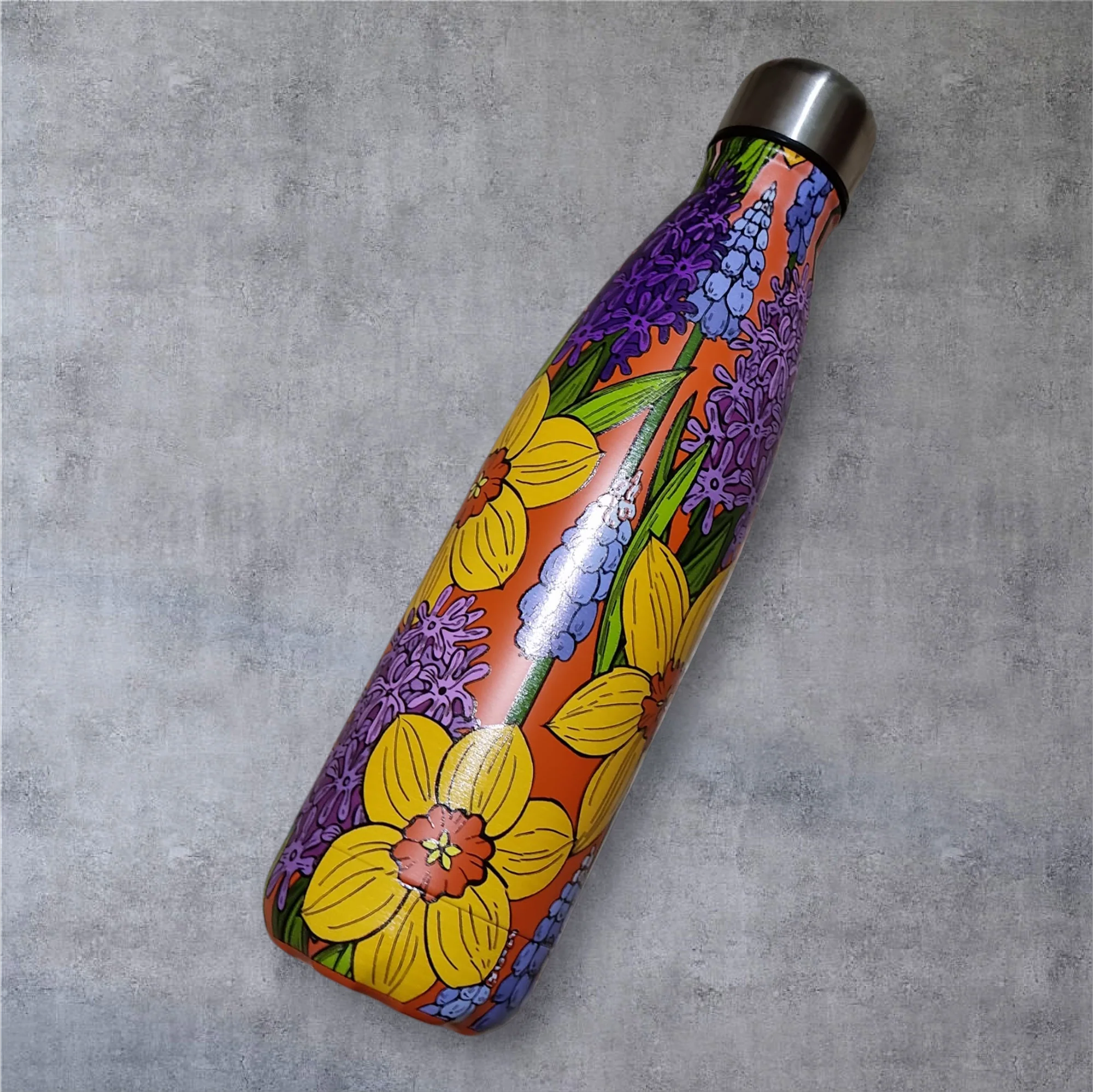 Floral Stainless Steel Water Bottle (500ml) - Image 3