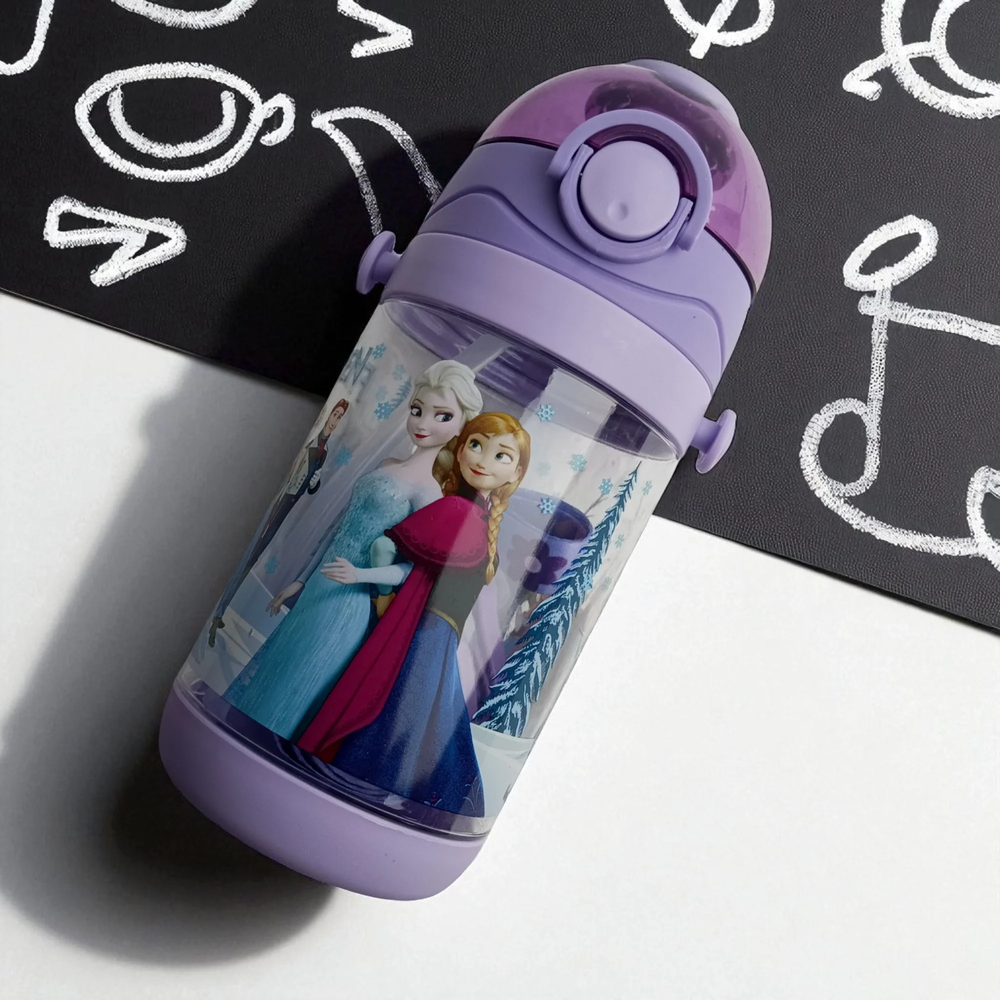 Frozen Fuse Kids Plastic Water Bottle with Pop-Up Lid (450ml) - Image 2