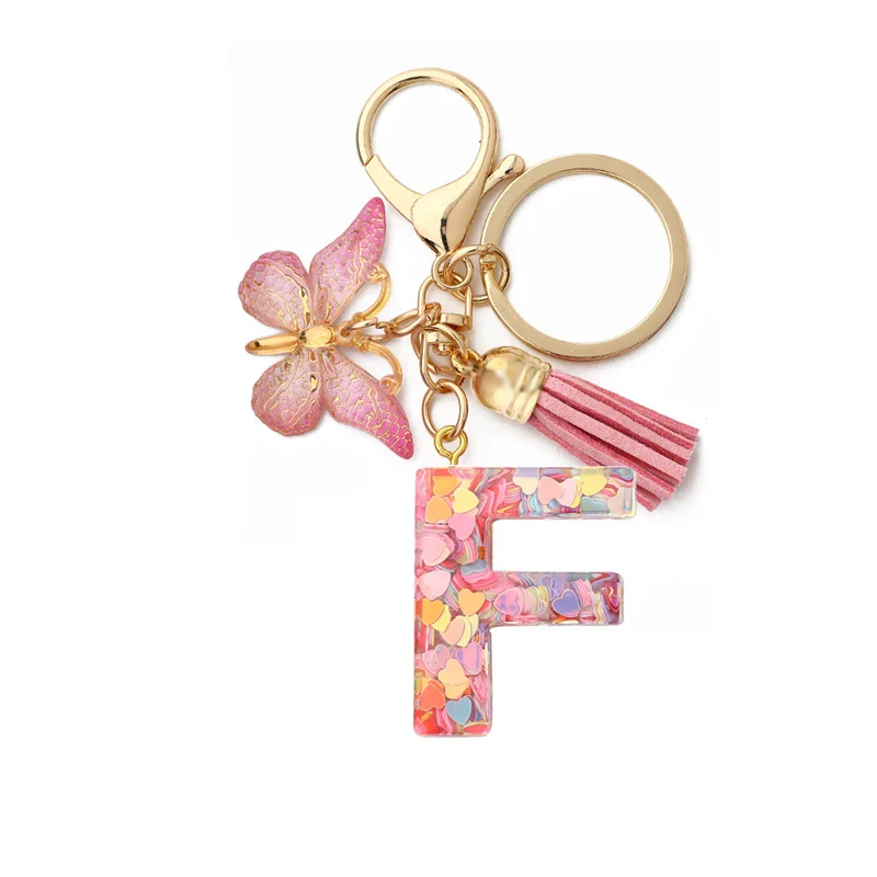 Resin Letter Keychain with Gold Accents - Image 10