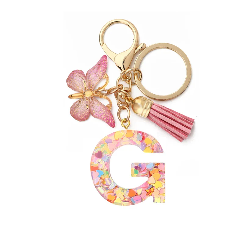 Resin Letter Keychain with Gold Accents - Image 11