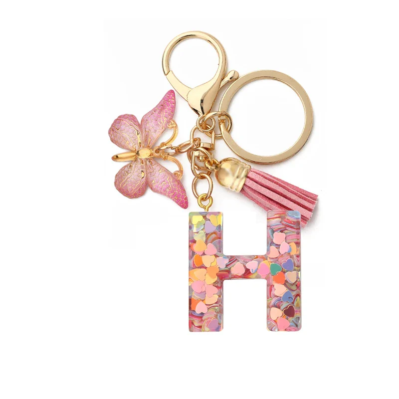 Resin Letter Keychain with Gold Accents - Image 12