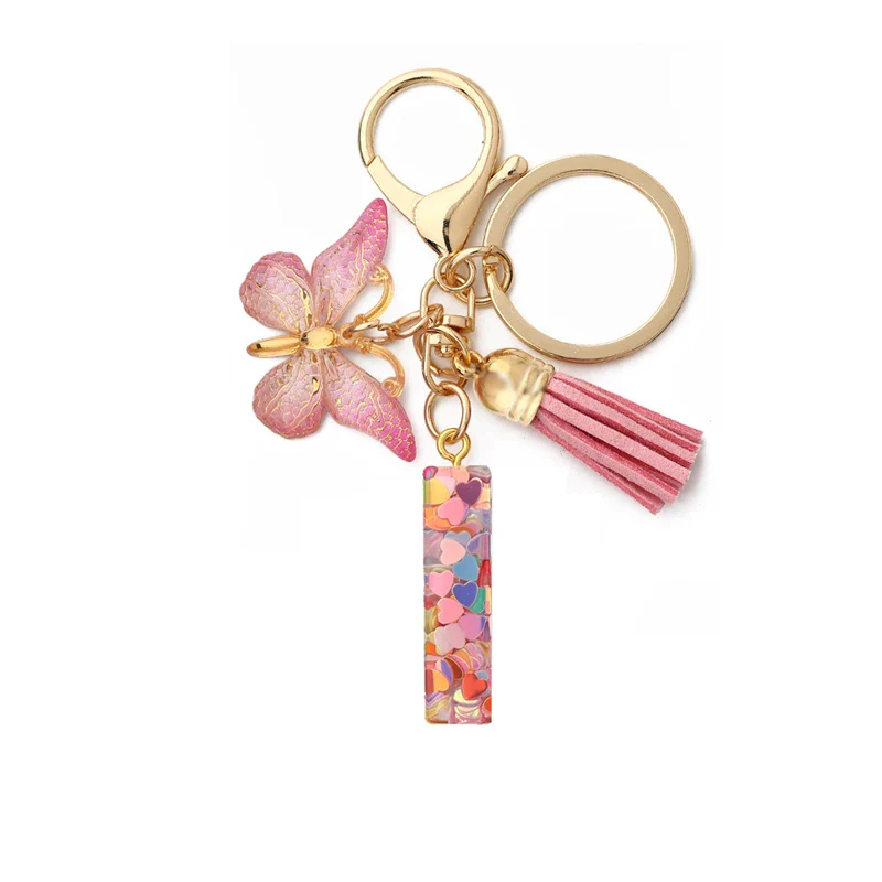 Resin Letter Keychain with Gold Accents - Image 13