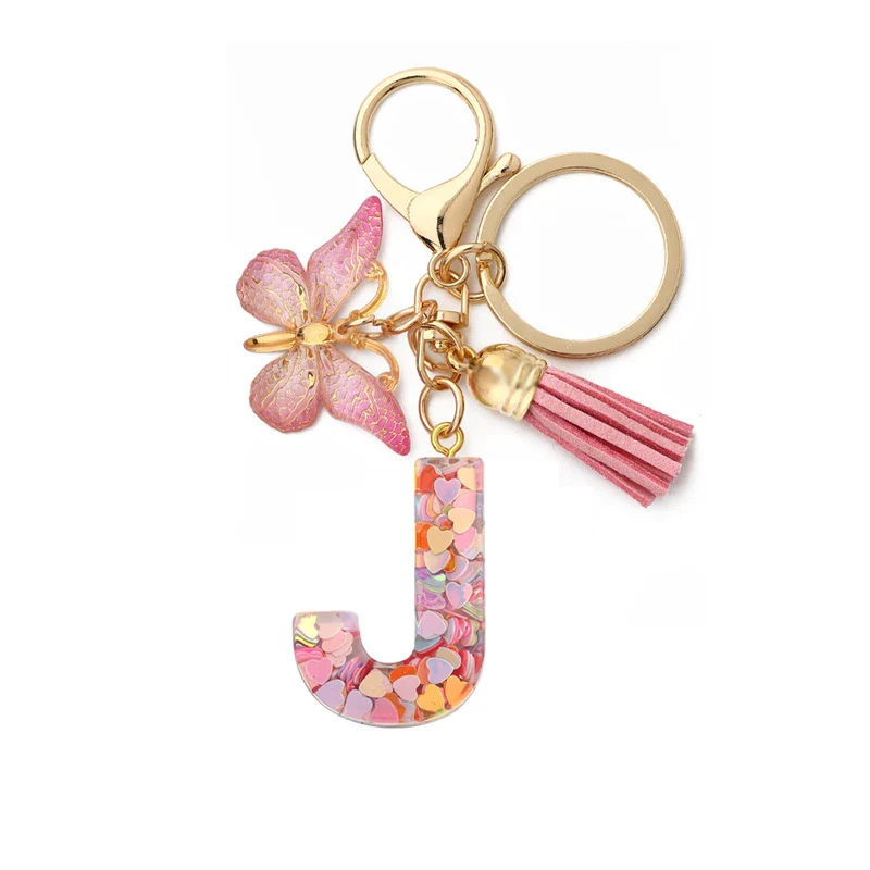 Resin Letter Keychain with Gold Accents - Image 14