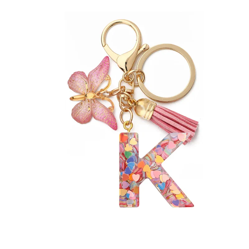 Resin Letter Keychain with Gold Accents - Image 15