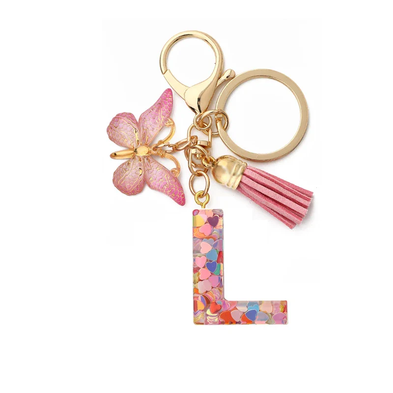 Resin Letter Keychain with Gold Accents - Image 16