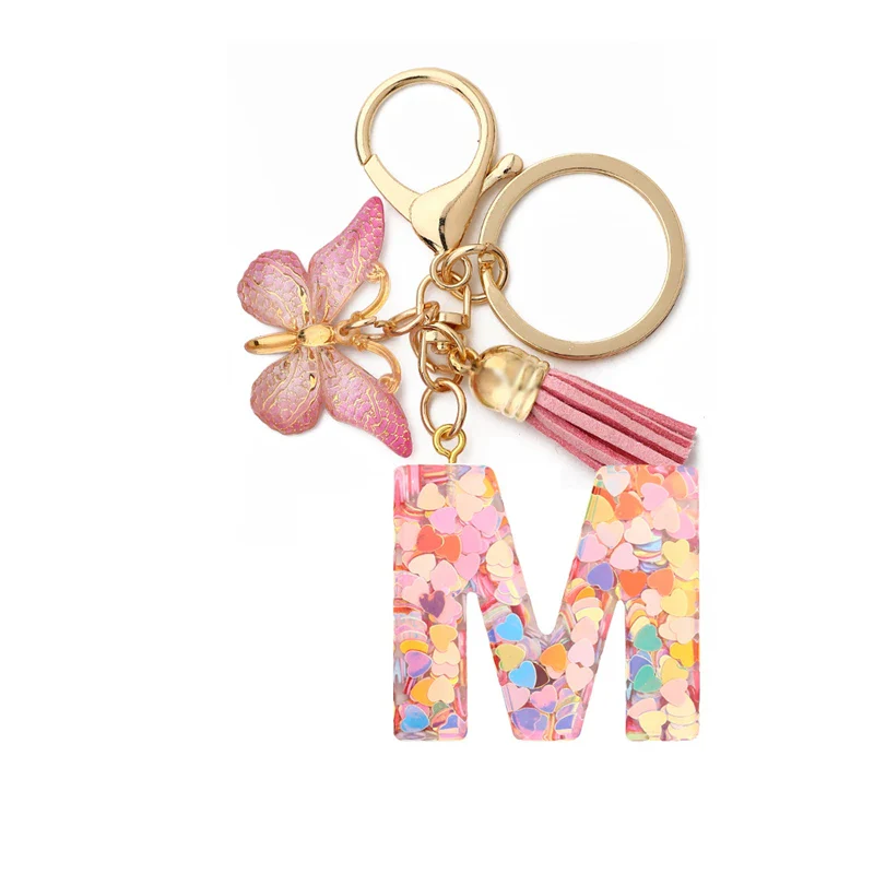 Resin Letter Keychain with Gold Accents - Image 17