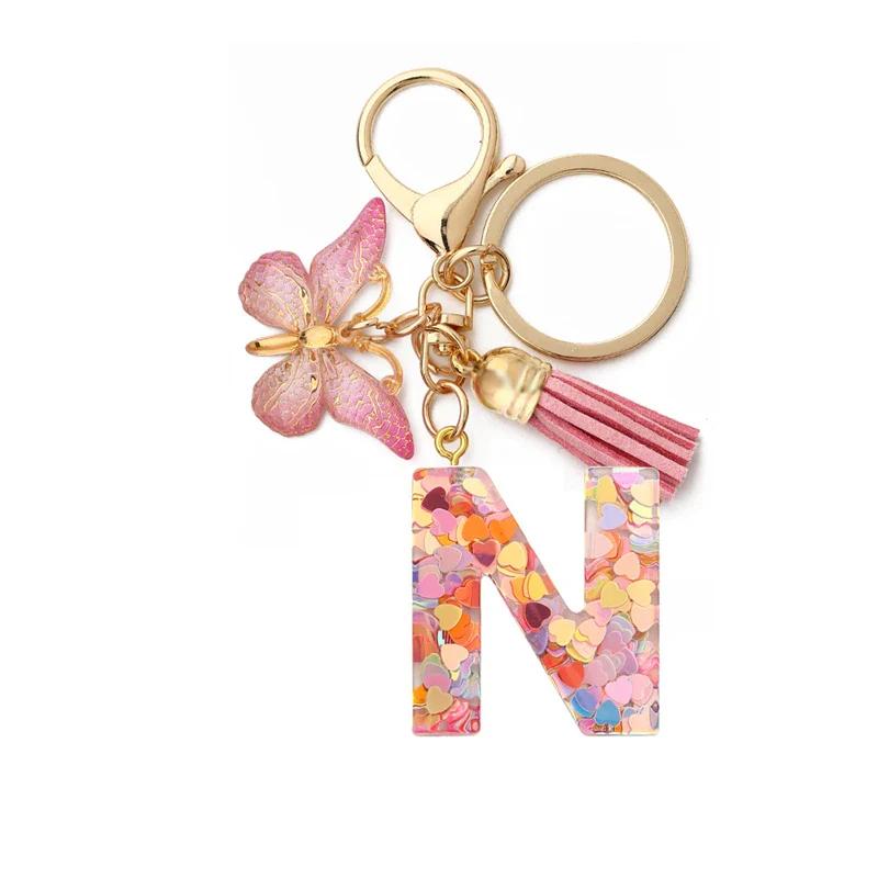 Resin Letter Keychain with Gold Accents - Image 18