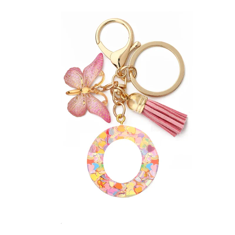 Resin Letter Keychain with Gold Accents - Image 19