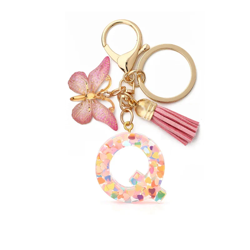 Resin Letter Keychain with Gold Accents - Image 21